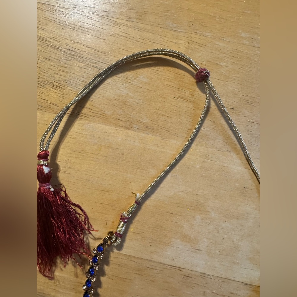 Gold Tone Rhinestone Statement Adjustable Necklace - image 6